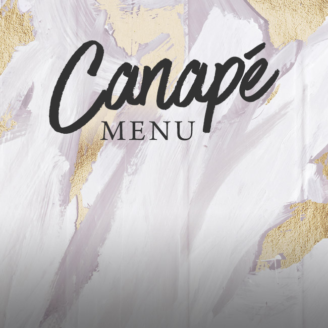 Canapé menu at The Arkley